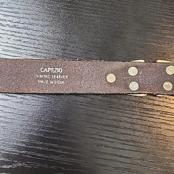 Vintage 80's Capezio western leather concho belt - Picture 4 of 11